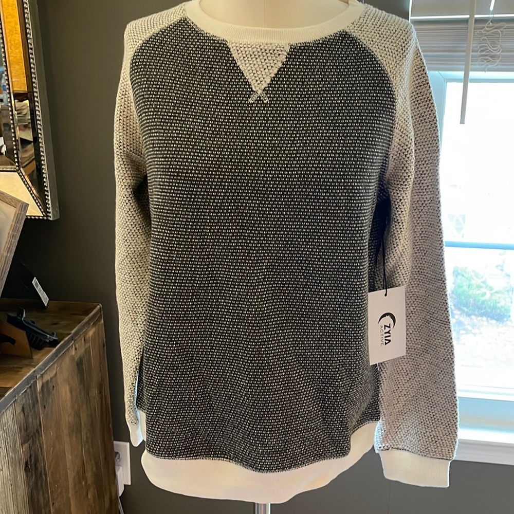 Zyia binary crew neck sweatshirt